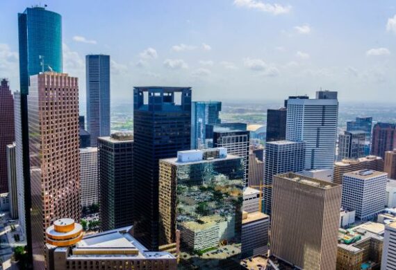 Downtown Houston Corporate Offices Aerial